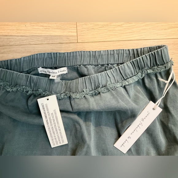 Young Fabulous & Broke Reeve Jumpsuit Teal Elastic Waist Chambray - Picture 5 of 11